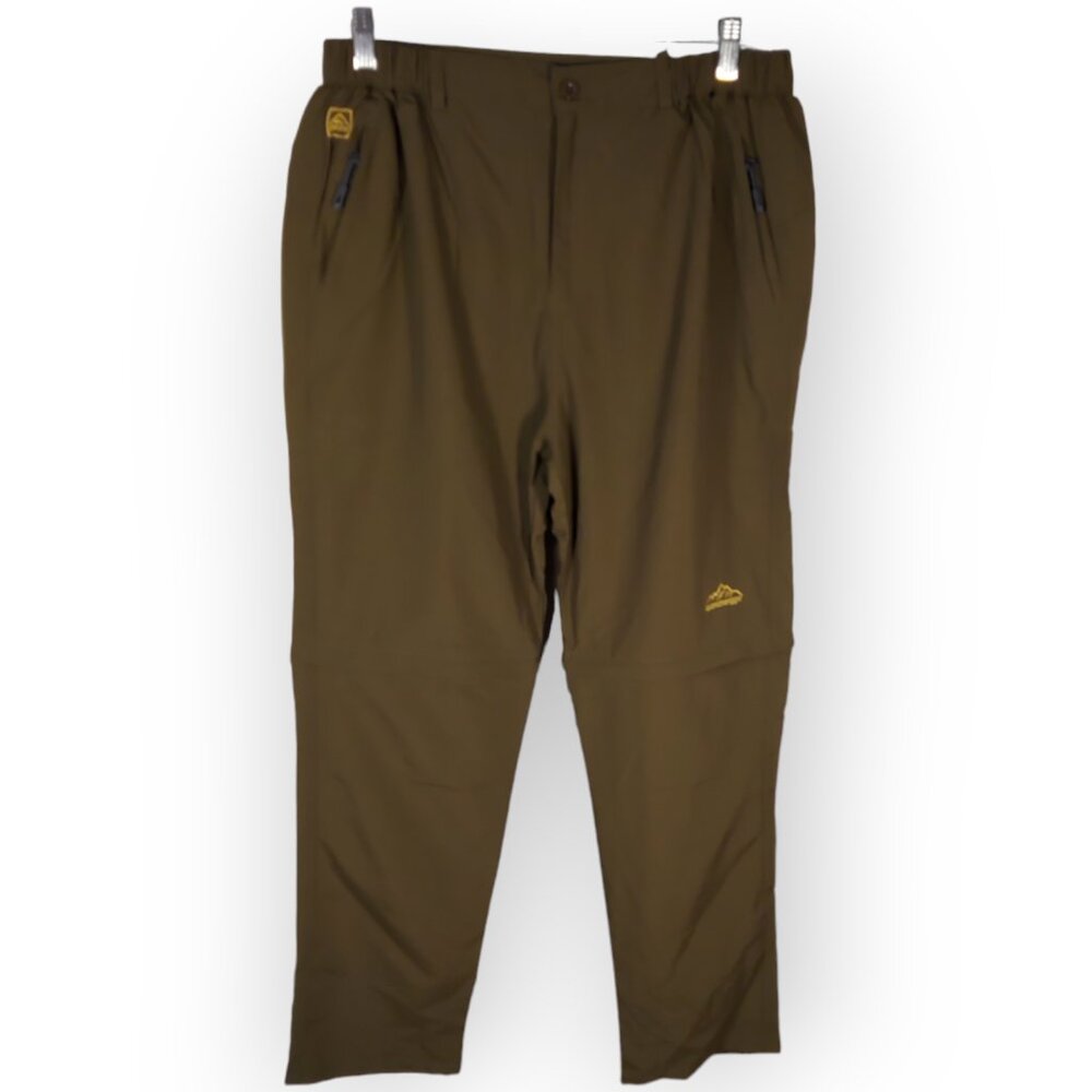 Olive Green Convertible Hiking Pants Shorts Quick Dry Activewear Womens - L